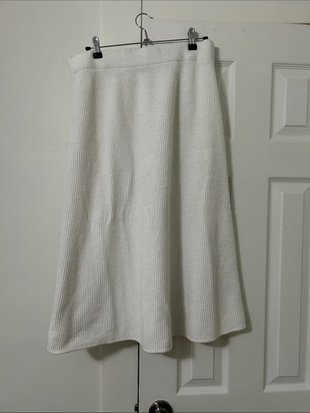 Talbots Cream Ribbed A-Line Midi Skirt - Picture 1 of 4
